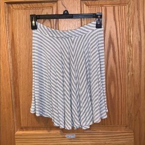 Gray and white striped skirt